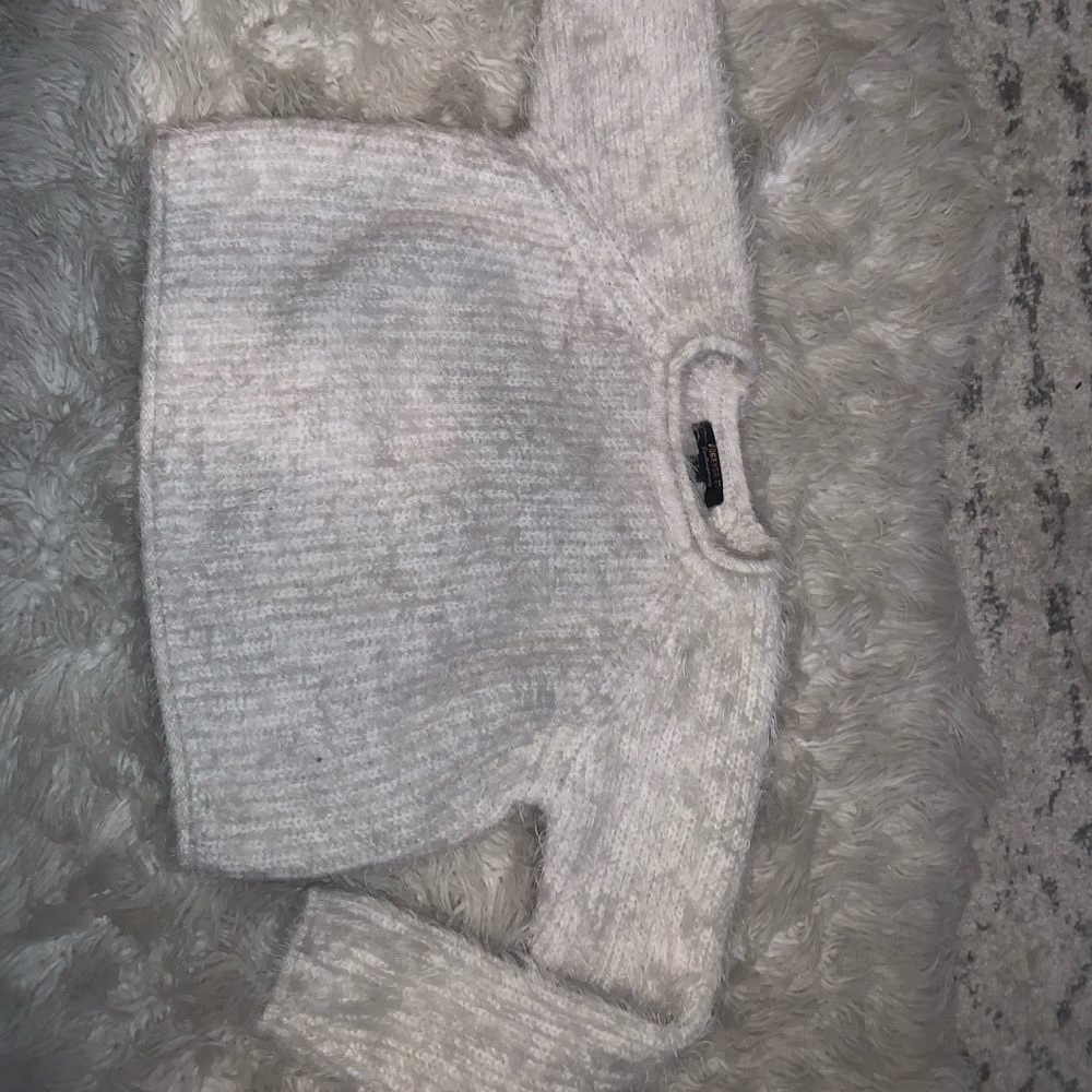 White/cream furry crop sweater